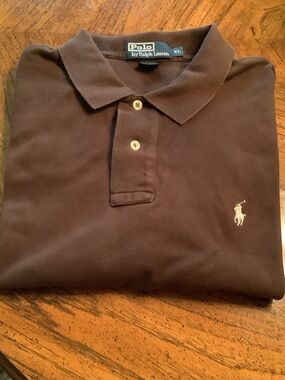 Polo by Ralph Lauren Brown Short-Sleeve Cotton Polo with White Pony